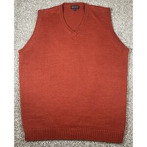Tinkuy Peru Alpaca‎ Wool Sweater Vest Orange Men's Size XL